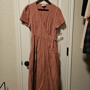 Universal Thread Terracotta Wrap Midi Dress